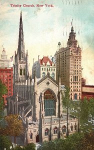 1911 Trinity Parish Church Episcopal Diocese New York City NY Vintage Postcard