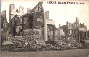 Vintage World War 1 WW1 Postcard - French Ruins - US Army