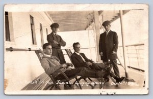 J95/ Galveston Texas RPPC Postcard c1912 S.S. San Jacinto Passengers Ship 50