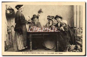 Old Postcard The Auvergne At Them La Soupe Aux Choux Folklore