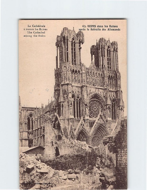 Postcard The Cathedral Reims France