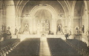 Hammond IN St. Joseph Church Interior c1910 Real Photo Postcard