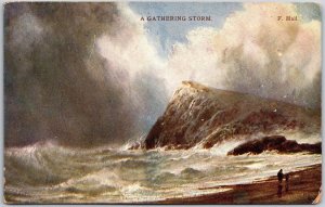 A Gathering Storm Painting Valentine Series Postcard