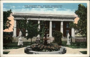 Sherman TX North Texas College Lois Thompson Hall Vintage Postcard