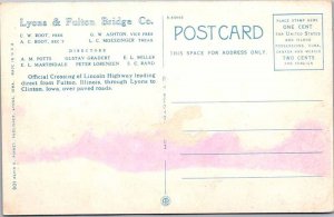 Postcard HIGHWAY SCENE State of Illinois IL AL3124
