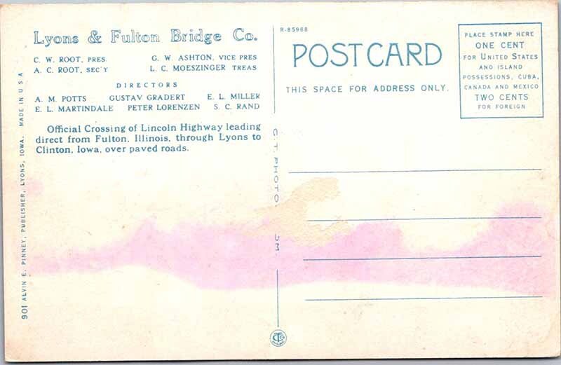 Postcard HIGHWAY SCENE State of Illinois IL AL3124