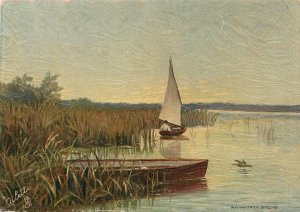 Postcard C-1910 Tuck UK Norfolk Broads Paint Texture #3468 23-7941