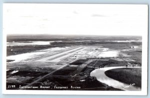 Fairbanks AK Postcard RPPC Photo International Airport Aerial View Johnston