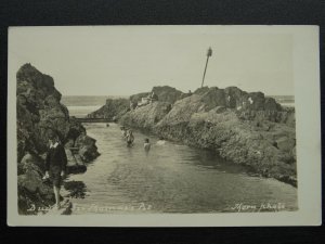 Cornwall BUDE Sir Thomas's Pit c1910 RP Postcard by Thorn Photo