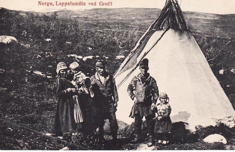 Lapp Family Standing by Tent