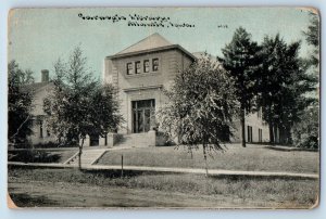 Atlantic Iowa IA Postcard Carnegie Library Exterior Building View c1905 Vintage
