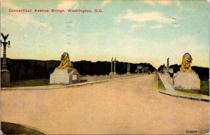 VINTAGE POSTCARD CONNECTICUT AVENUE BRIDGE WASHINGTON D.C. MAILED 1913 (fresh)