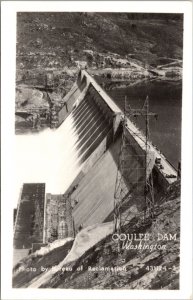 Real Photo Postcard Water Flowing from The Grand Coulee Dam, Washington