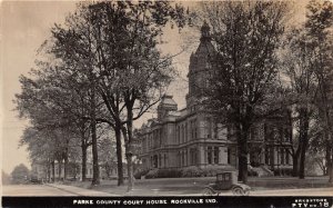 J2/ Rockville Indiana RPPC Postcard c10 Parke CoCourt House Bregstone 104