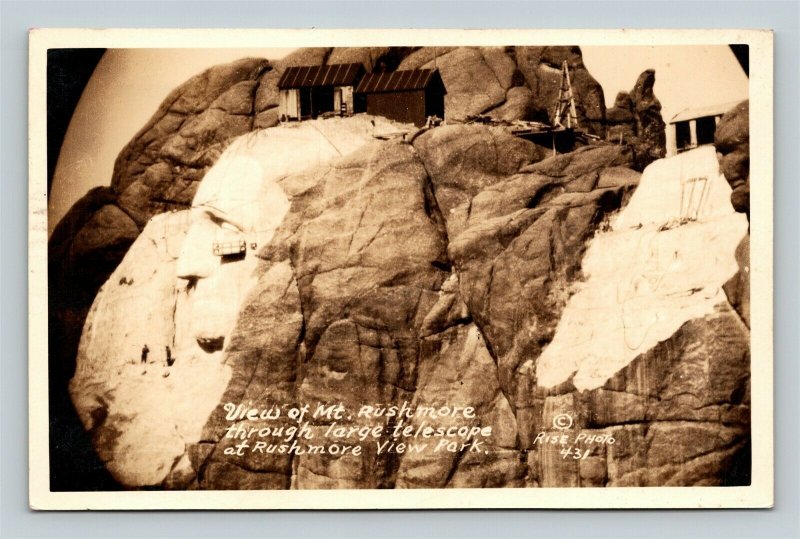 c1931 RPPC Mt Rushmore Under Construction From View Park South Dakota Photo