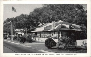 Gulfport MS Angelo's Place Restaurant Old Postcard