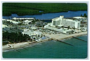 1966 Diplomat Hotel Exterior Aerial View Hollywood Florida FL Posted Postcard