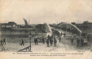 Chalon sur Saone FRANCE~Nouveau Pont en ciment armé-Petit Creusot~PHOTO POSTCARD