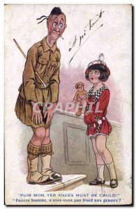 Old Postcard Fantasy Illustrator Child Soldier Well my militaria