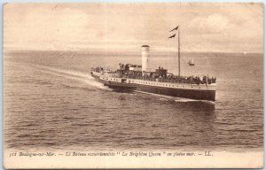 Postcard - Le Bateau excursionniste  Le Brighton Queen en pleine mer. - France