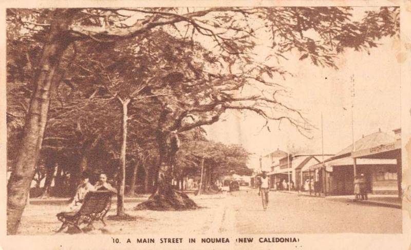 Noumea New Caledonia scenic view Main Street antique pc Y11018