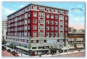 c1950's Martin Hotel Building Cars Drugs Store Sioux City Iowa IA Postcard