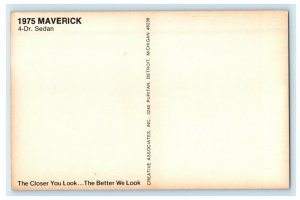 1975 Maverick 4 Door Sedan Vintage Unposted Postcard 