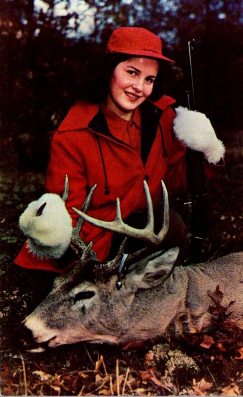 Hunting Beautiful Girl With Trophy Deer