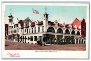 c1905 Spokane's Great Restaurant Daven's Port Building Tower Spokane WA Postcard