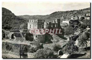 Old Postcard Gorges Sioule Sioule overlooking the Chateau and the village Cho...