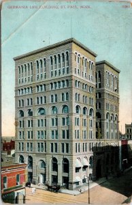 Germania Life Building St Paul Minnesota Antique Postcard DB PM Cancel WOB Note 