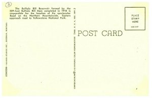Buffalo Bill Reservoir Dam & Mountainside Road Postcard