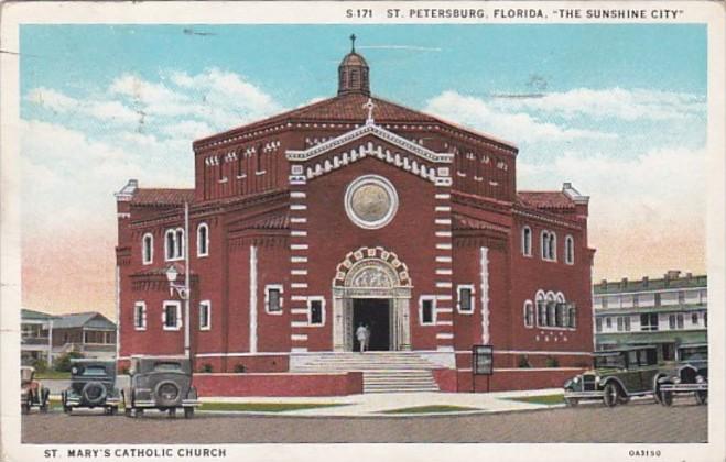 Florida St Petersburg St Mary's Catholic Church 1938 Curteich