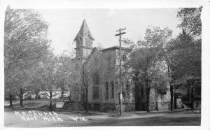 Hart Michigan~Methodist Episcopal Church~Car Parked Behind~1941 RPPC-Postcard