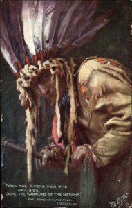 Tuck Hiawatha Longfellow Illustrated Poem American Indians c1910 Postcard