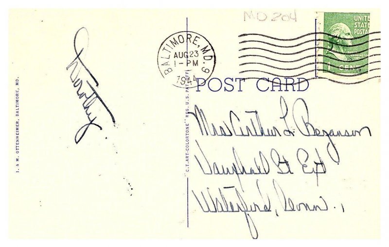 Greetings from   BALTIMORE MARYLAND