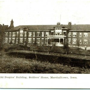 1907 Marshalltown IA Old Peoples Soldiers Home Nursing Photo Postcard Vintage A6