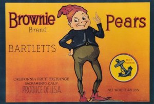 Brownie Pears Bartletts California Fruit Advertising Postcard