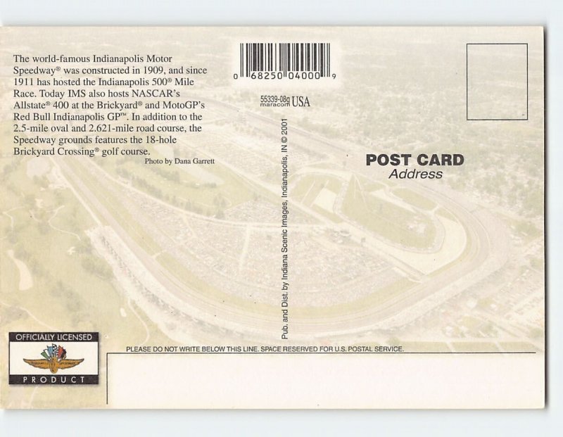 Postcard Indianapolis Motor Speedway