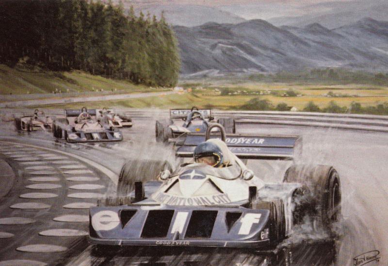 Ronnie Petterson Austrian Grand Prix 1977 Formula 1 Painting Postcard