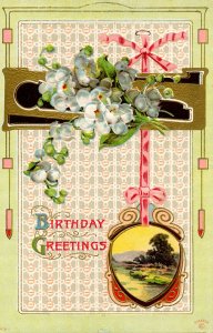Greeting - Birthday. Embossed, Gold Foil