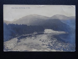 Scotland Braemar - View from OLD BRIDGE OF DEE c1920s RP Postcard by J. Hendry