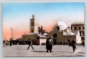 Algiers Algeria Place du Gouvernement  Jomone Clock Tower Mosque Statue
