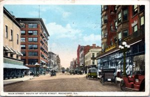 Postcard IL Rockford -  Main Street South of State Street