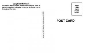 LONG BEACH PENINSULA Nahcotta Ilwaco Ocean Park WA Map c1960s Vintage Postcard