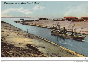 SUEZ, Egypt, 1900-1910´s; Panorama Of The Suez Canal