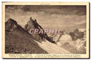 Old Postcard Massif Ecrins Pelvoux the neck of the Temple and the Temple of t...