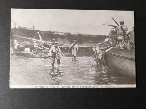 Mint England RPPC Postcard British Sailors in Action on Flooded Area in Belgium