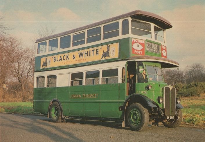 Watford Heath ST Motor Bus No 203 Whisky Advertising Tram Postcard