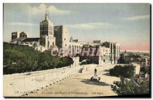 Old Postcard Avignon The Popes' Palace and The Cathedral